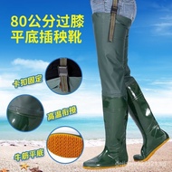 Men's and Women's Soft Bottom Paddy Field Socks Ultra-High over-the-Knee Field Shoes Long Rain Boots Catch Fish Farmland Rain Shoes Rain Boots Heightened Rain Boots