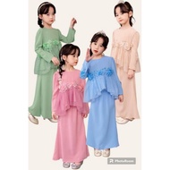 Baju Raya Budak Perempuan Baju Kurung Bunga Lace 1-12tahun