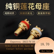 NEW Crown Red Copper Lotus USBAVLotus form plugrcaFemale Socket Audio Amplifier PlugHIFITube Amplifier Amplifier Stere