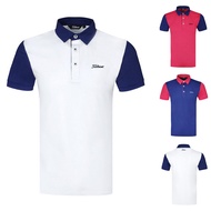 【Titleist】Golf Clothing Men's Short-Sleeved polo Shirt Summer New Style Sports Casual Breathable Lap