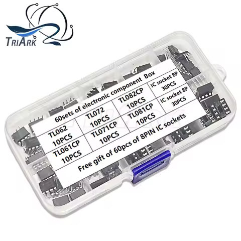 60sets of electronic component combination BOX TL072CP TL072 DIP-8 TL072C TL062CP TL082CP TL061CP TL