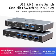 2-in 7-Out USB 3.0 Switch,USB Switcher for 2 Computers Share USB A & C Devices (4USB-A + 3USB-C),USB