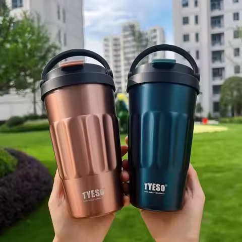 400ml/500ml TYESO Vacuum Flasks Thermoses Stainless Thermos Water Bottles Cup 304 Original Car Tumbl