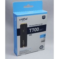 Crucial T700 2TB Gen5 NVMe M.2 SSD with heatsink