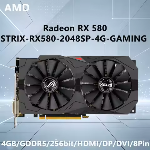 ASUS AMD RX 580 4GB GPU STRIX RX580 2048SP 4G GAMING 4GB GDDR5 256bit graphics card PCI-E 3.0 HDMI D