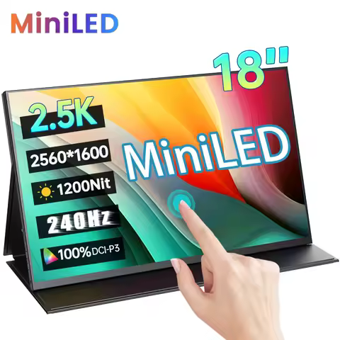 18 Inch 2.5K 240Hz MiniLED Portable Monitor 2560*1600P 1200Nit 100%DCI-P3 HDR IPS Screen Gaming Disp
