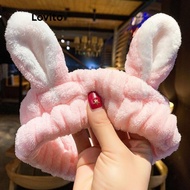 Lovito Cute Headband Cartoon Face Wash Headband Bunny Ears Make Up Headband for Women LFA23375