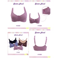 Sisterhood 1061 Women's Lace Bra with Front Hook, Thin Foam, No Wire, Seamless, Imported from Bangko