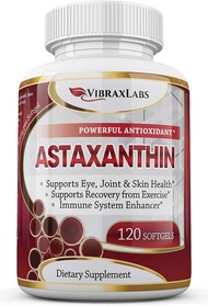 Astaxanthin 10mg Supplement/Best Pure Antioxidant from Microalgae, Helps Skin Care & Eye, Arthritic
