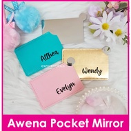 Customised Name on Awena Pocket Mirror / Card Size Travel Mirror / Christmas Gift / Present / Teachers Day Gifts