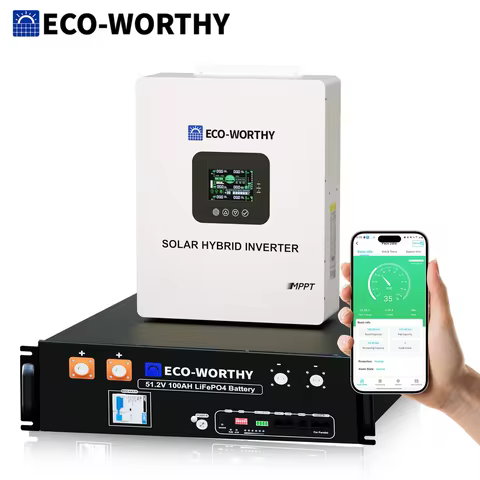 ECO-WORTHY Home Backup Power 48V 100Ah LiFePO4 Lithium Battery Bluetooth | UL1973 & UL9540A & CEC +5