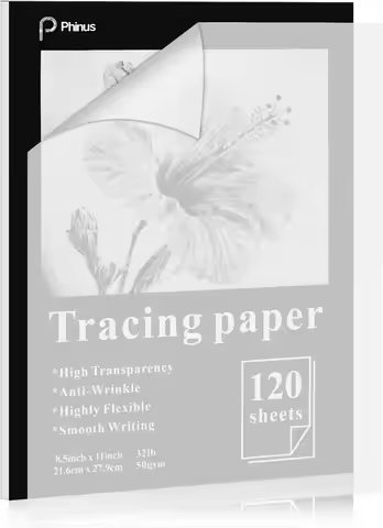 120 Sheets Tracing Paper for Drawing, 8.5”x 11” Trace Paper, Translucent Vellum Paper Tracing Paper 