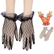 Bridal Gloves Comfortable Fit Gloves Elegant Wedding Wear Mesh Material Gloves