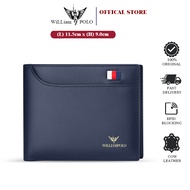 William POLO Men Leather Wallet - Trifold Wallet for Man 男士牛皮钱包