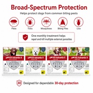 Advocate Dog Anti Fleas & Earmites w/ Sticker Spot On Meds Elanco Veterinarian Recommended
