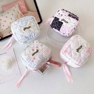 1Pc Ins Style Patchwork Print Quilted Mini Makeup Bag/Sanitary Napkin Organizer/Coin Purse/Data Cabl