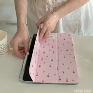 Luxury Rose flowers With Pencil Holder For iPad 10.2 Air 5 4th Generation 10.9 Case iPad 9.7 Air1 2 5 6th iPad 7 8 9 Pro11 Cover