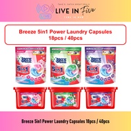 Breeze 5in1 Power Laundry Capsules 18pcs Tub / 40pcs Refill