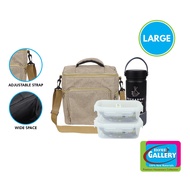Home Gallery Pack & Go Lunch Bag w/ 2pcsFood Storage 580ml & Recharge Tumbler 100% Food contact safe
