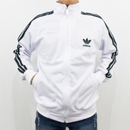 JAKET ADIDAS FIREBIRD PUTIH LIST HITAM M L XL XXL XXXL - JAKET TRAINING ADIDAS FIREBIRD - JAKET OLAH