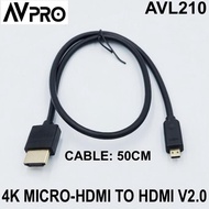 NEW AVPRO AVL22AD 4K 60hz HDMI v2.0 to Micro HDMI Cable