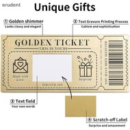 erudent 6 Pieces Golden Ticket Scratch-off Cards With Envelopes, Scratch & Reveal Surprise Ticket Fo