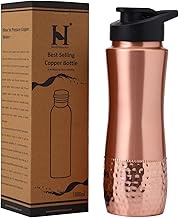 Pure Copper Water Bottle with Sipper, 900 Ml Capacity (30.4 US Fl Ounce) For Ayurveda Health Benefits