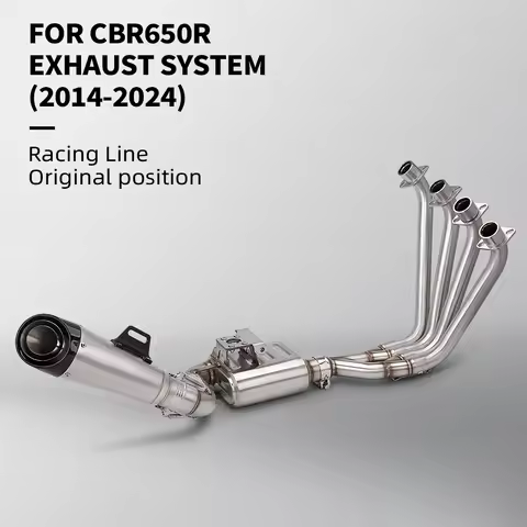 Motorcycle Exhaust for CB650F CB650R CBR650 CBR650F 2014-2025 complete system front mid-link pipe 60