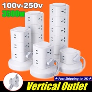 Multiple Tower Power Strip Vertical Universal Surge Protector Electrical Socket with USB Switch 3m Extension Cord 1-5 layers