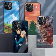 Howl's Moving Castle Studio Ghibli 04 Glass Phone Case For IPhone 16 15 14 13 12 11 Pro XR XS Max Pl