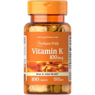 Us Imported Vitamin K100mcg * 100 Tablets Coagulation Anti-Osteoporosis Puritan's Pride