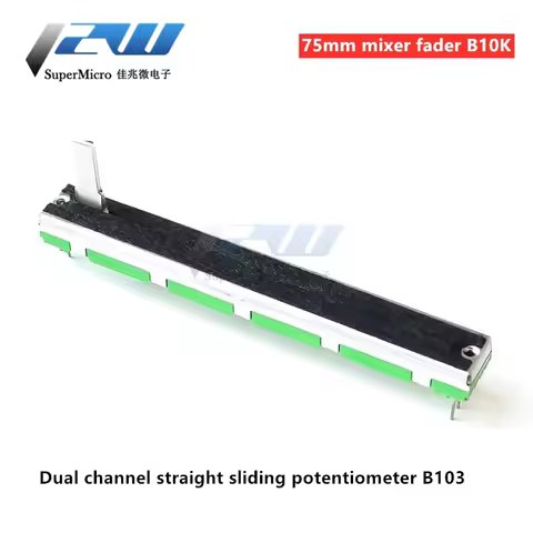 5 Pcs/Lot Potentiometer Resistor B103 10K Ohm, Linear Dual Channel Slide Potentiometer, 10K Potentio