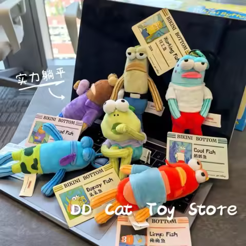 New Genuine Gong Bikini Bottom Buddies Funny Plush Blind Box Kawaii Fish Bag Pendant Decor Surprise 