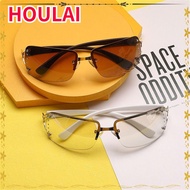 HOULAI Y2K Sun Glasses 2000'S Cyber Eyewear Retro Diamond Wrap Around