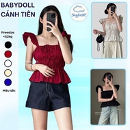 Canh Tien Linen 2-String Shirt with Full Bow, Lady's Big Elastic 2-String Shirt - Skybabe.