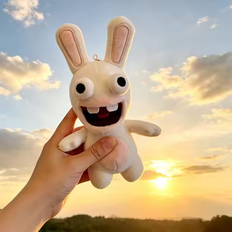 Kawai Rabbit Plushie Film Animation Characters Plush Toys Crazy Rabbit Companion-type Dolls Decorati