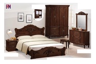 [SOLID WOOD] Bed Room Bed Frame/Wardrobe/Dressing Table