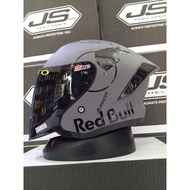 JS ARMOR SOLID GORILLA DOFF RED BULL HALF FACE HELMET