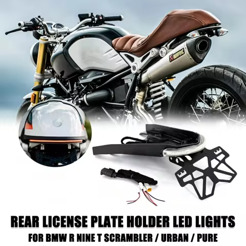 For BMW R Nine T RNineT R9T LED Tail Light Turn Signals License Plate Frame