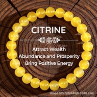 Natural Citrine Bead Bangle Windfall Manifestation Prosperity Success Aura Empowerment Batu Asli