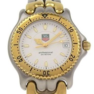 二手TAG HEUER Professional男士腕錶WG1122-KO，不鏽鋼材質，1860系列，銀色錶盤，石英機芯，指針式顯示，白色錶盤