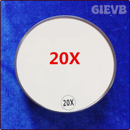 GIEVB กระจกขยายกระจกแต่งหน้า20X พร้อมถ้วยดูด3ใบอุปกรณ์เครื่องสำอางกระจกทรงกลมห้องน้ำโรงแรมในบ้านกระจ