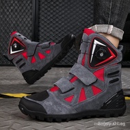2026 Ready Stock Motorcycle Riding Shoes Men'S Women'S Motorcycle Boots Anti-Skid Racing Short Boots