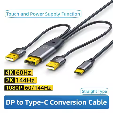 DP to Type-C Connection Cable 2K 4K1080P 60Hz/144Hz HD Converter Audio Video Cable Power Supply for 