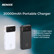 Large Capacity Fast charging 20000mAh Portable Charger Powerbank with built-in cables, USB C, USB, Lightning for iPhone