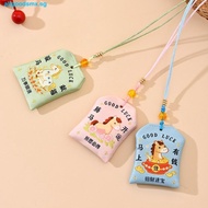 ALLGOODS Horse Year Omamori, Embroidered Kawaii Good Luck Charms, Health Cartoon Blessing Words Crea