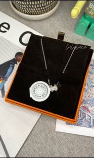 Hermes mini pop h Necklace 奶茶/ 銀