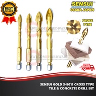 SENSUI GOLD JAPAN S8011 CROSS TYPE GLASS AND TILE DRILL BIT MATA DRILL KACA JUBIN