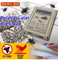 100 Pcs Pelekat Lalat /High quality/Gam Power Kuat/Perasa Ikan Masin Fly Trap / Fly Catcher / 苍蝇纸 / 