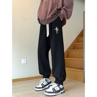 tracksuit man seluar tracksuit lelaki baggy tracksuit Sweatpants Flower Gray Teenager Casual Knitted